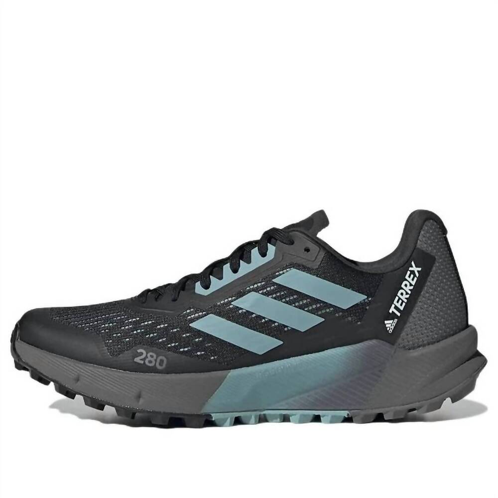 NEW ADIDAS women's terrex agravic flow 2 sneaker in core black/mint ton/cloud wh